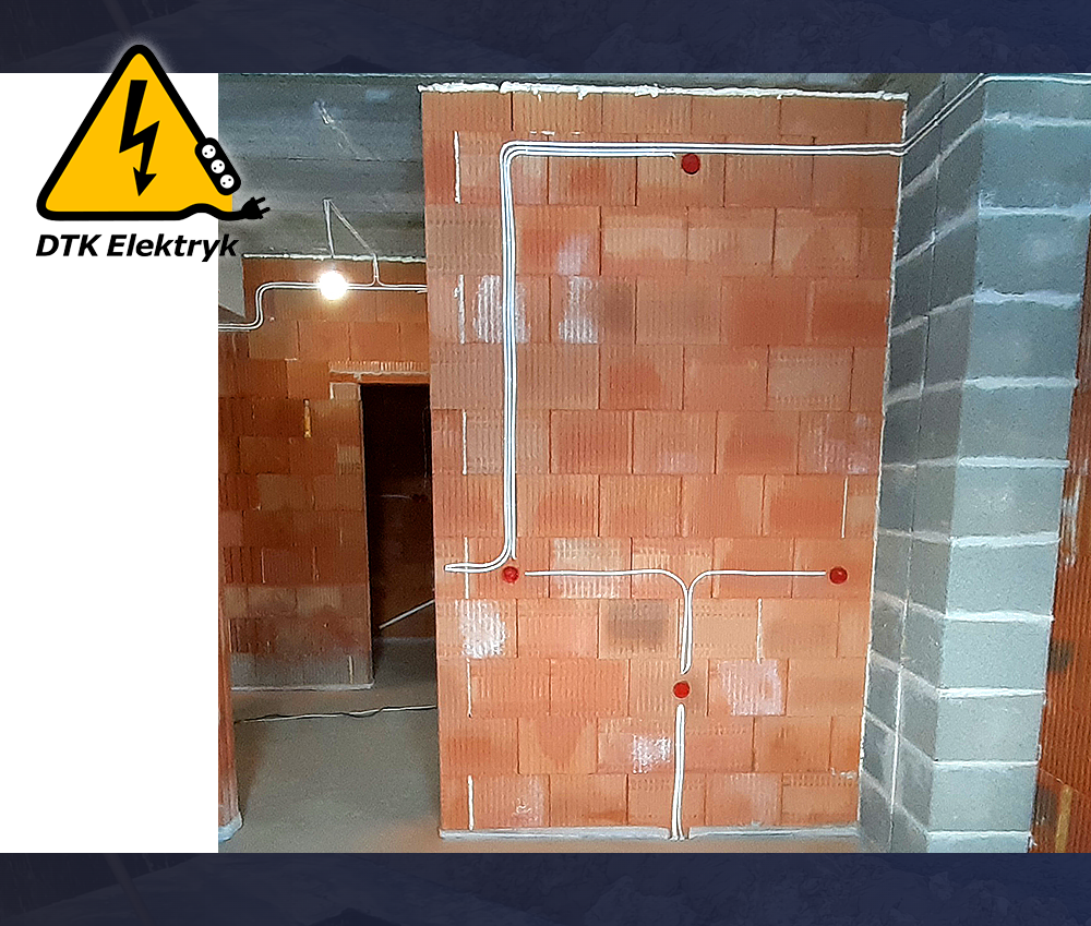Instalacja wtynkowa przygotowana do tynkowania - ściana kuchni - element dokumentacji powykonawczej